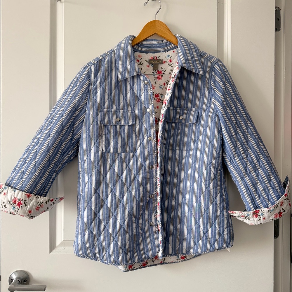 Blue Striped Button Down Shirt/Jacket